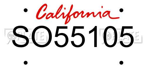 SO55105 California License Plate