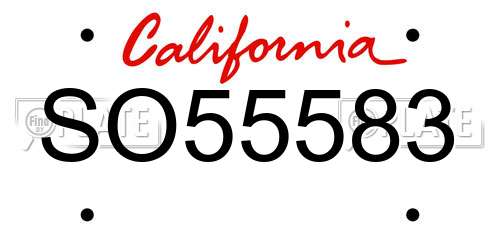 SO55583 California License Plate
