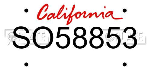 SO58853 California License Plate