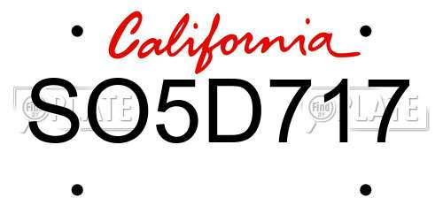 SO5D717 California License Plate