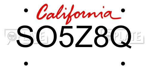 SO5Z8Q California License Plate