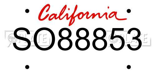 SO88853 California License Plate