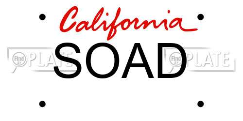 SOAD California License Plate