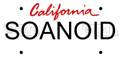 SOANOID California License Plate