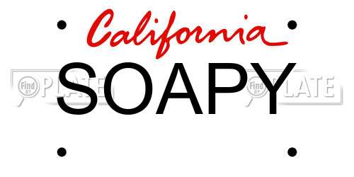 SOAPY California License Plate