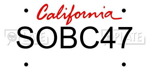 SOBC47 California License Plate
