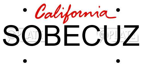 SOBECUZ California License Plate