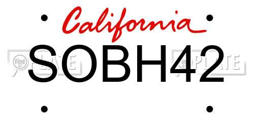 SOBH42 California License Plate