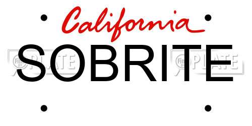 SOBRITE California License Plate