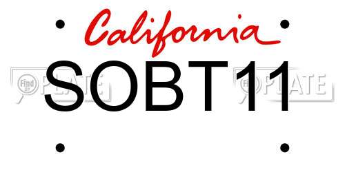 SOBT11 California License Plate