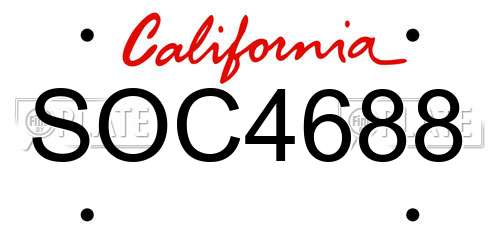 SOC4688 California License Plate