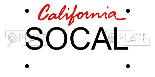 SOCAL California License Plate