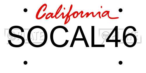 SOCAL46 California License Plate