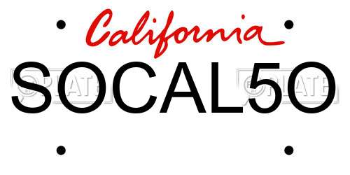 SOCAL5O California License Plate