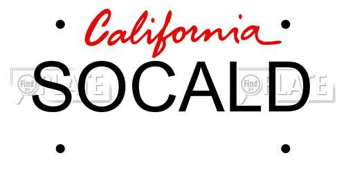 SOCALD California License Plate