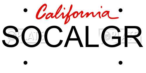 SOCALGR California License Plate