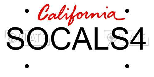SOCALS4 California License Plate