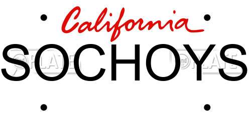 SOCHOYS California License Plate