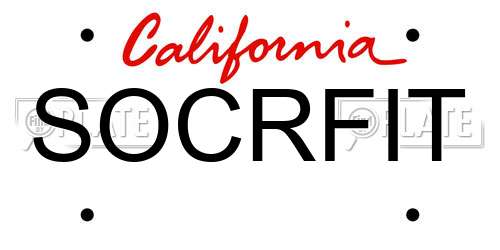 SOCRFIT California License Plate