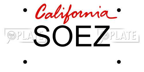 SOEZ California License Plate
