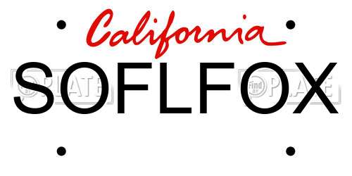 SOFLFOX California License Plate