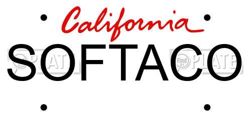 SOFTACO California License Plate