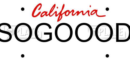 SOGOOOD California License Plate