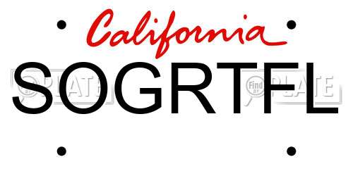 SOGRTFL California License Plate