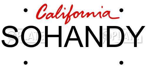 SOHANDY California License Plate