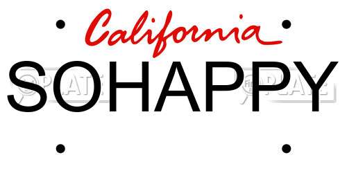 SOHAPPY California License Plate