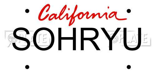 SOHRYU California License Plate