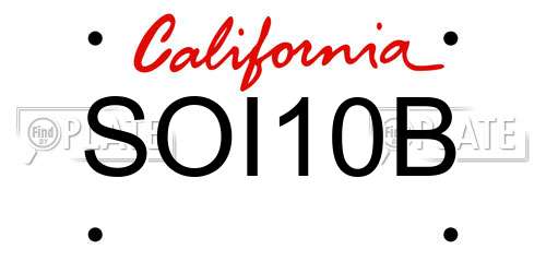 SOI10B California License Plate