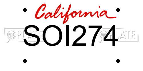 SOI274 California License Plate