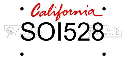 SOI528 California License Plate