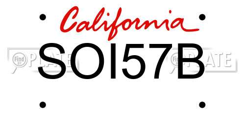SOI57B California License Plate