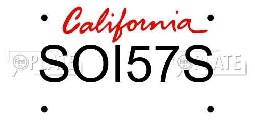 SOI57S California License Plate