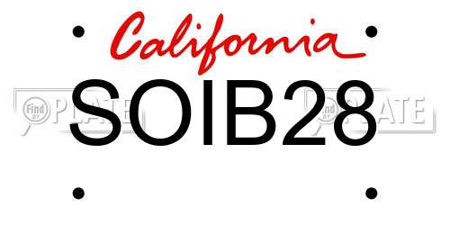 SOIB28 California License Plate