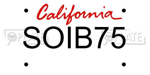 SOIB75 California License Plate