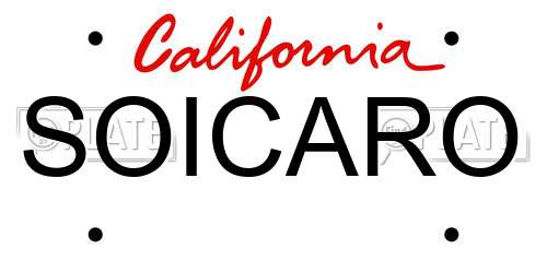 SOICARO California License Plate