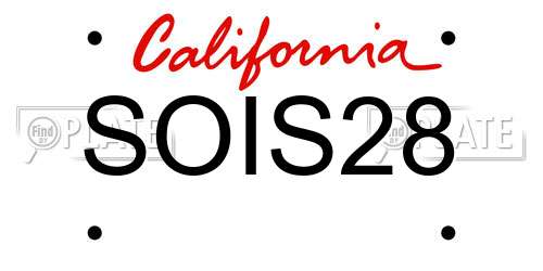 SOIS28 California License Plate