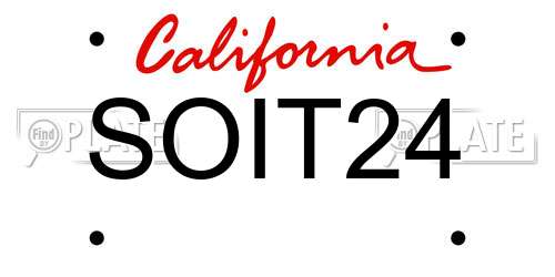 SOIT24 California License Plate