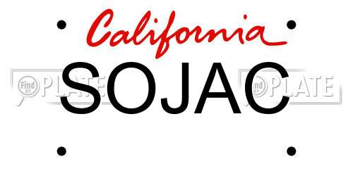 SOJAC California License Plate
