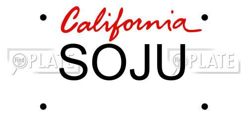 SOJU California License Plate