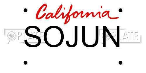 SOJUN California License Plate