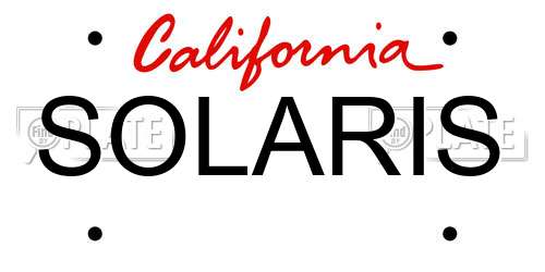 SOLARIS California License Plate