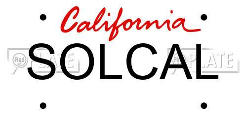 SOLCAL California License Plate