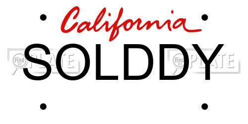 SOLDDY California License Plate