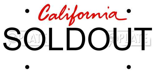 SOLDOUT California License Plate