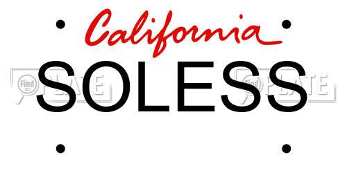 SOLESS California License Plate