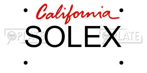 SOLEX California License Plate